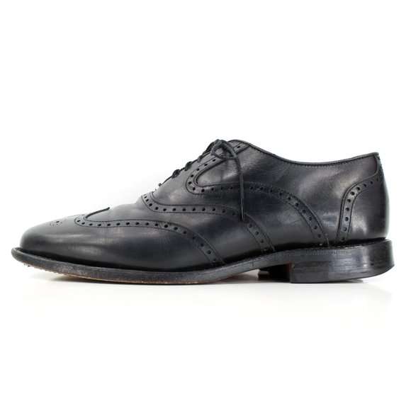 Allen Edmonds McClain Black Leather Wingtip Oxford Brogue Goodyear USA Mens 8.5 - Picture 5 of 16
